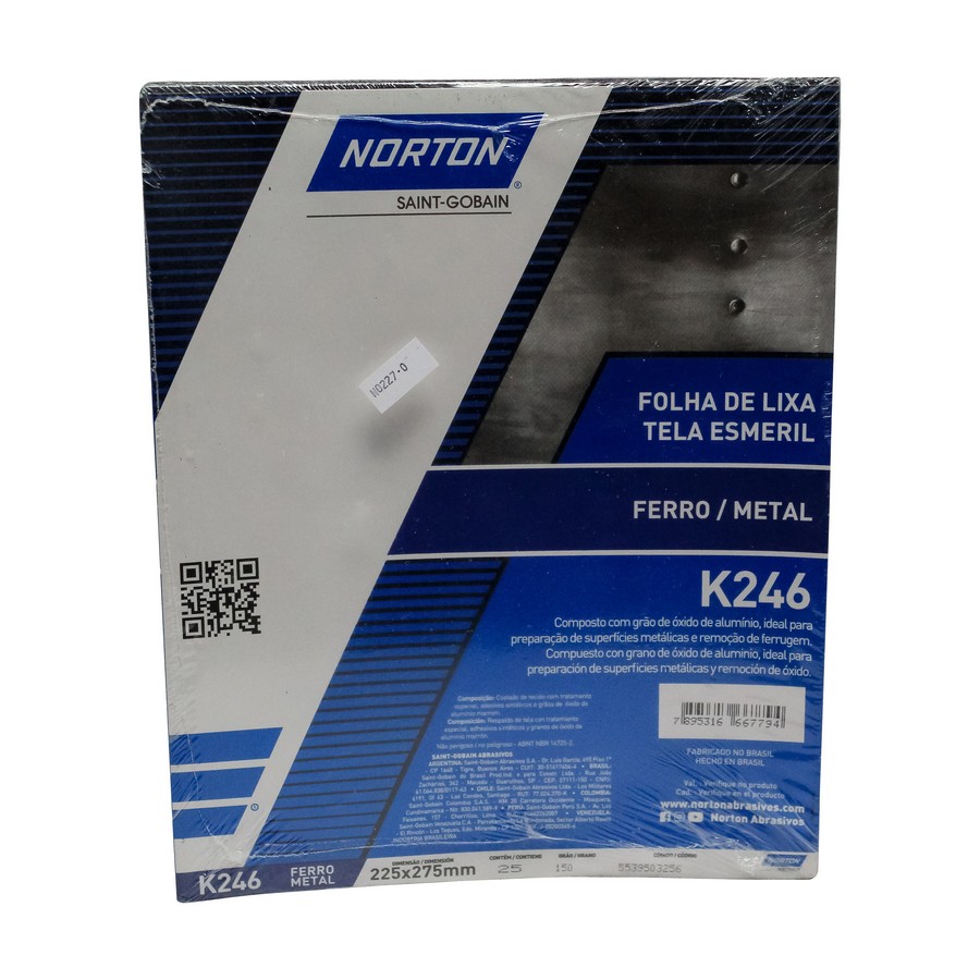 LIJA PARA HIERRO NORTON  K246  Nº 150