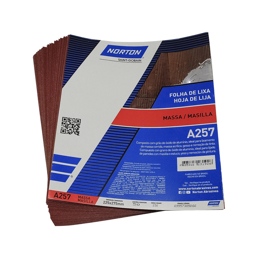 LIJA PARA MADERA NORTON A-257  Nº 60