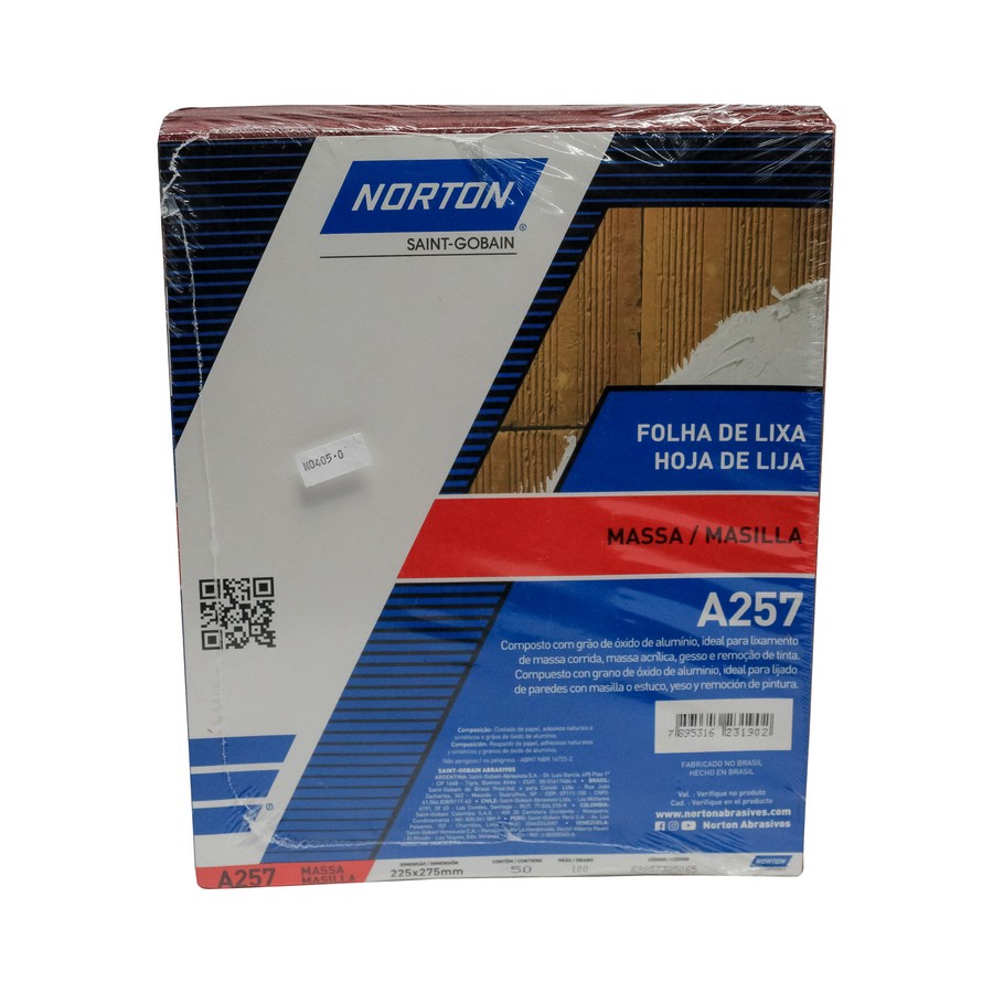 LIJA P/MADERA NORTON A-257  Nº 100