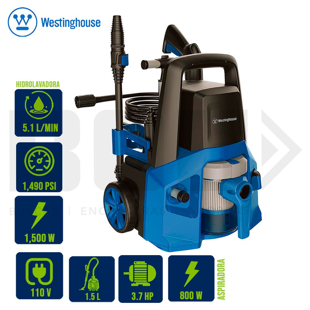 LAVADORA PRESION+ASPIRADORA 2 EN 1 ELECT. 1885PSI/1500W 625PW1740