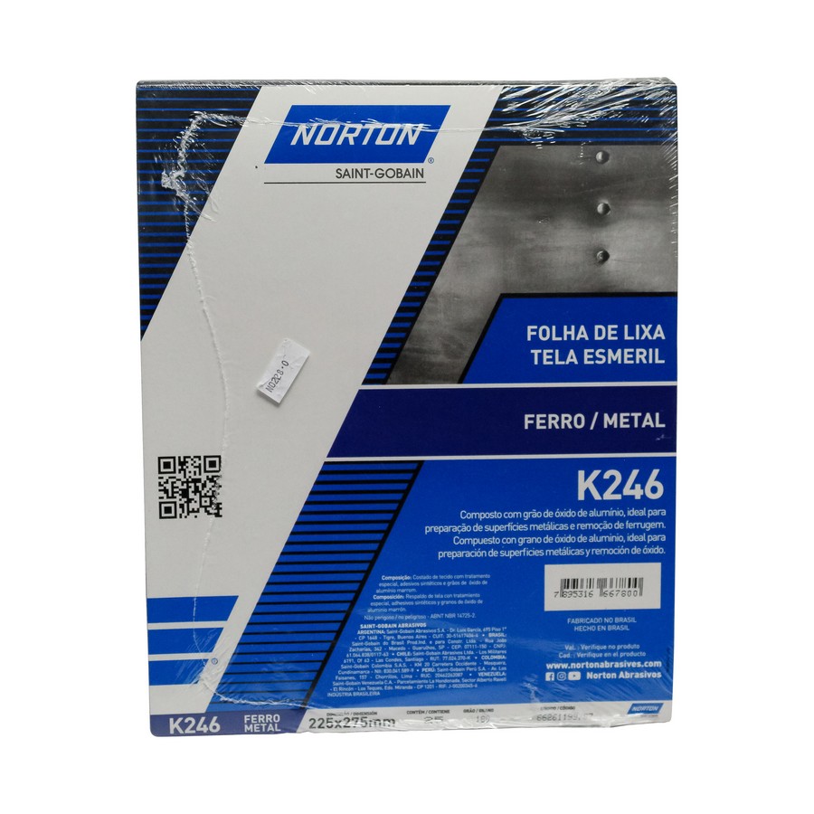 LIJA PARA HIERRO NORTON  K246  Nº 180