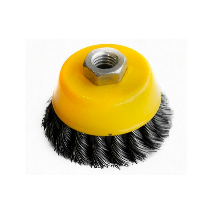 CEPILLO DE COPA PARA PULIDORA ACERO TRENZADO 5/8 X 4 PULG EBC104