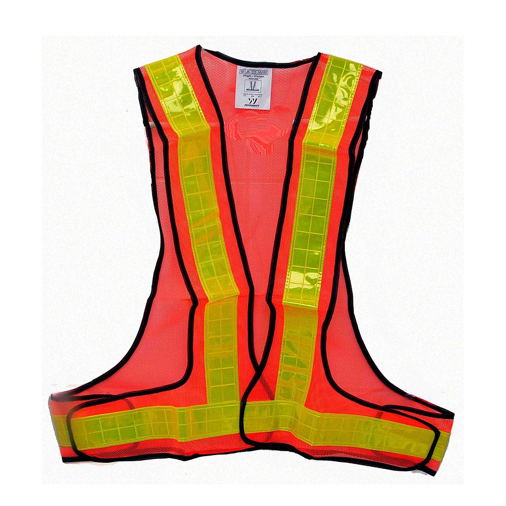 CHALECO DE SEGURIDAD NARANJA 2 BANDAS REFLEC. FERRAQYY