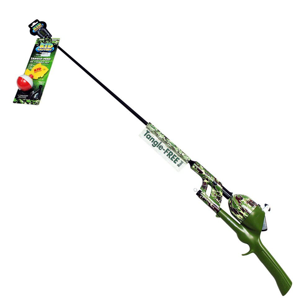 CAÑA PESCA C/CARRETE KID CASTERS GREEN CAMO KCBSNTWB34