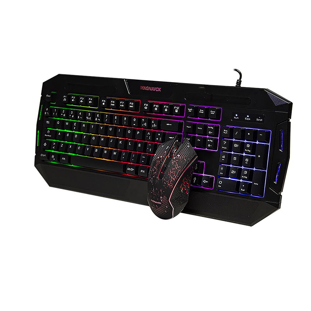 COMBO TECLADO + MOUSE GAMING C/LUCES LED MAGNAVOX MGA3209-M0