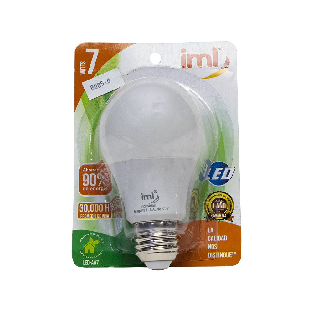 BOMBILLO LED 7W E27 LUZ BLANCA IML LED-AA7