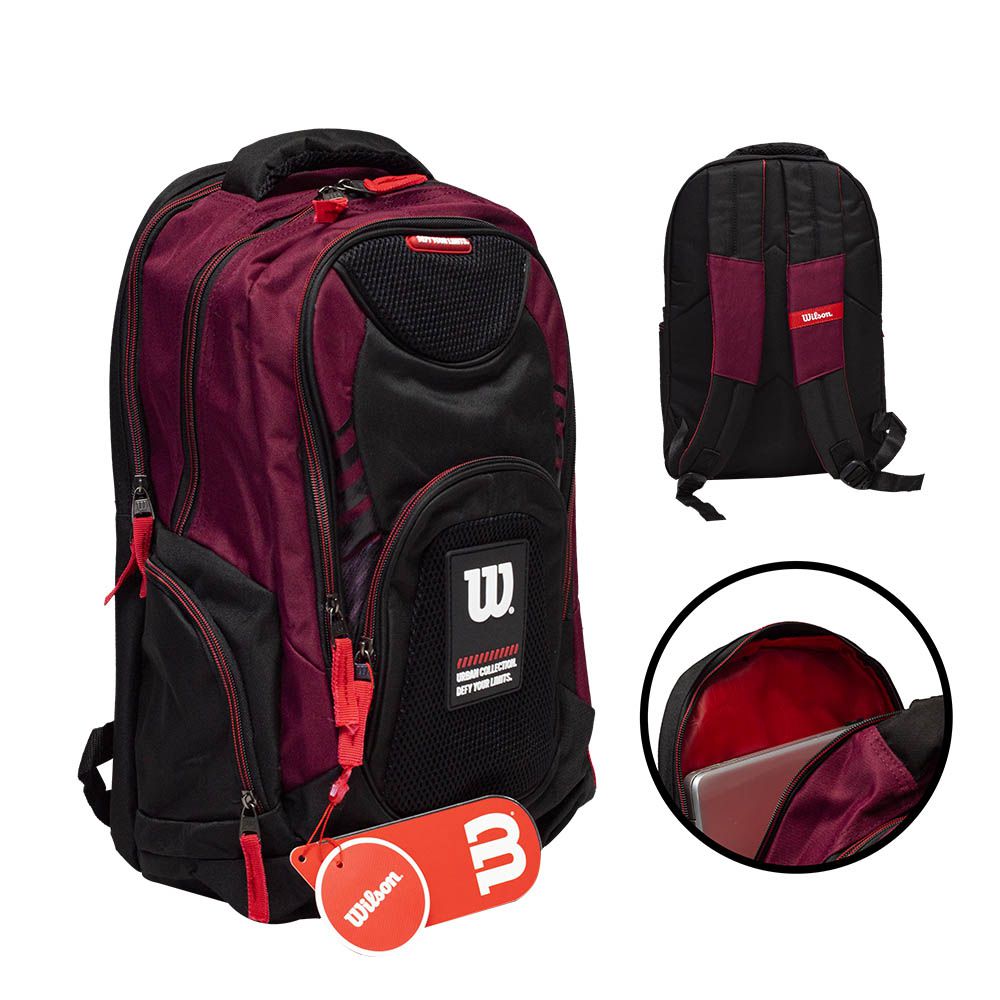 MOCHILA WILSON ORINOCO ROJO VINO/NEGRO 65.010606BU