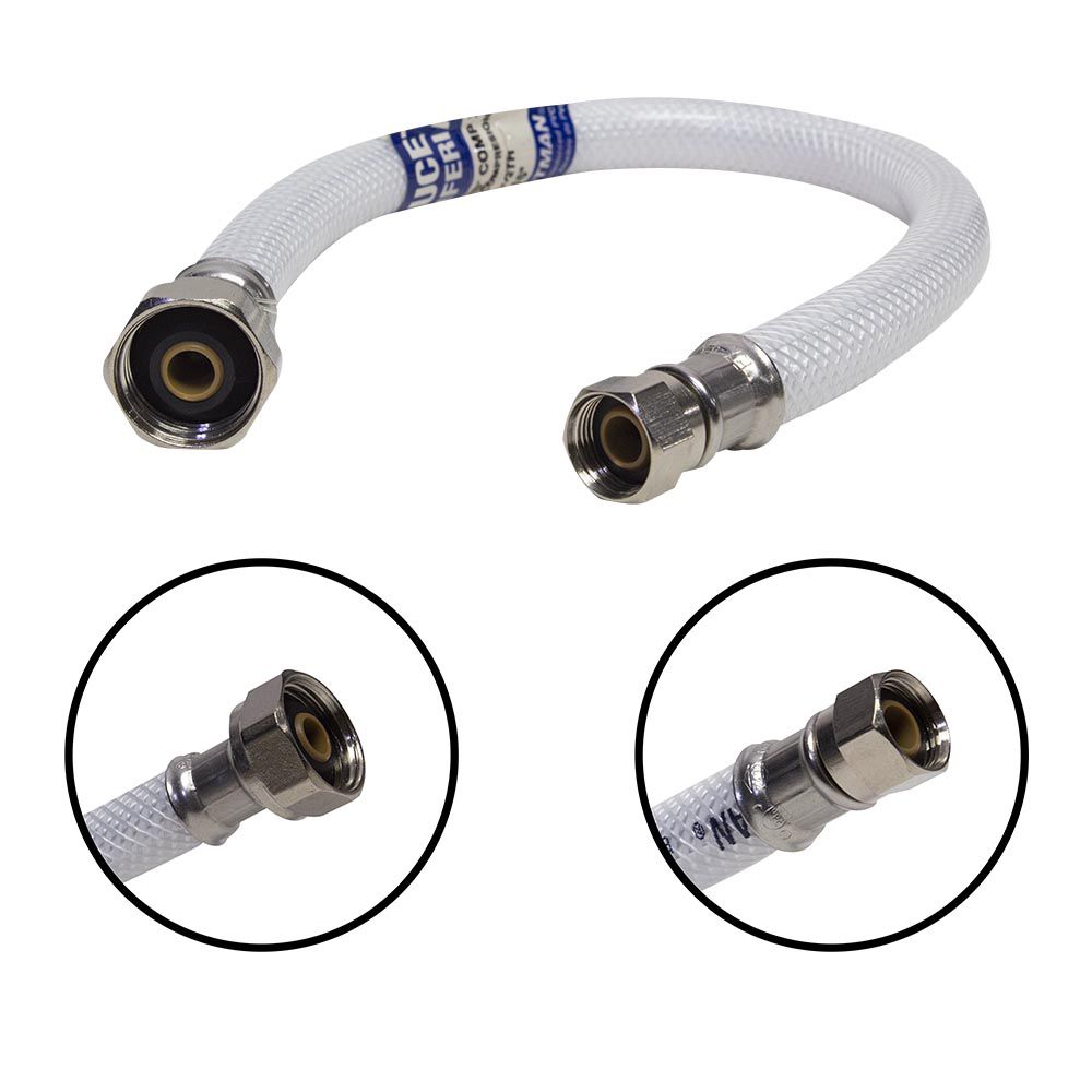 TUBO ABASTO FLEXIBLE EASTMAN PARA LAVABO 1/2 X 3/8 X 16 PULG PVC 48910