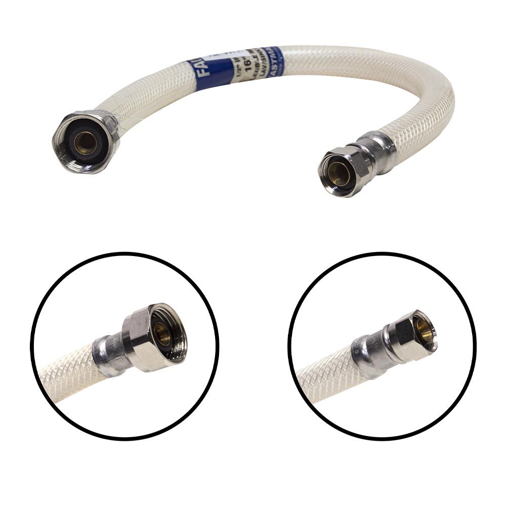 TUBO ABASTO FLEXIBLE EASTMAN P/LAVABO 1/2 X 3/8 X 16 PULG BRASS 48131