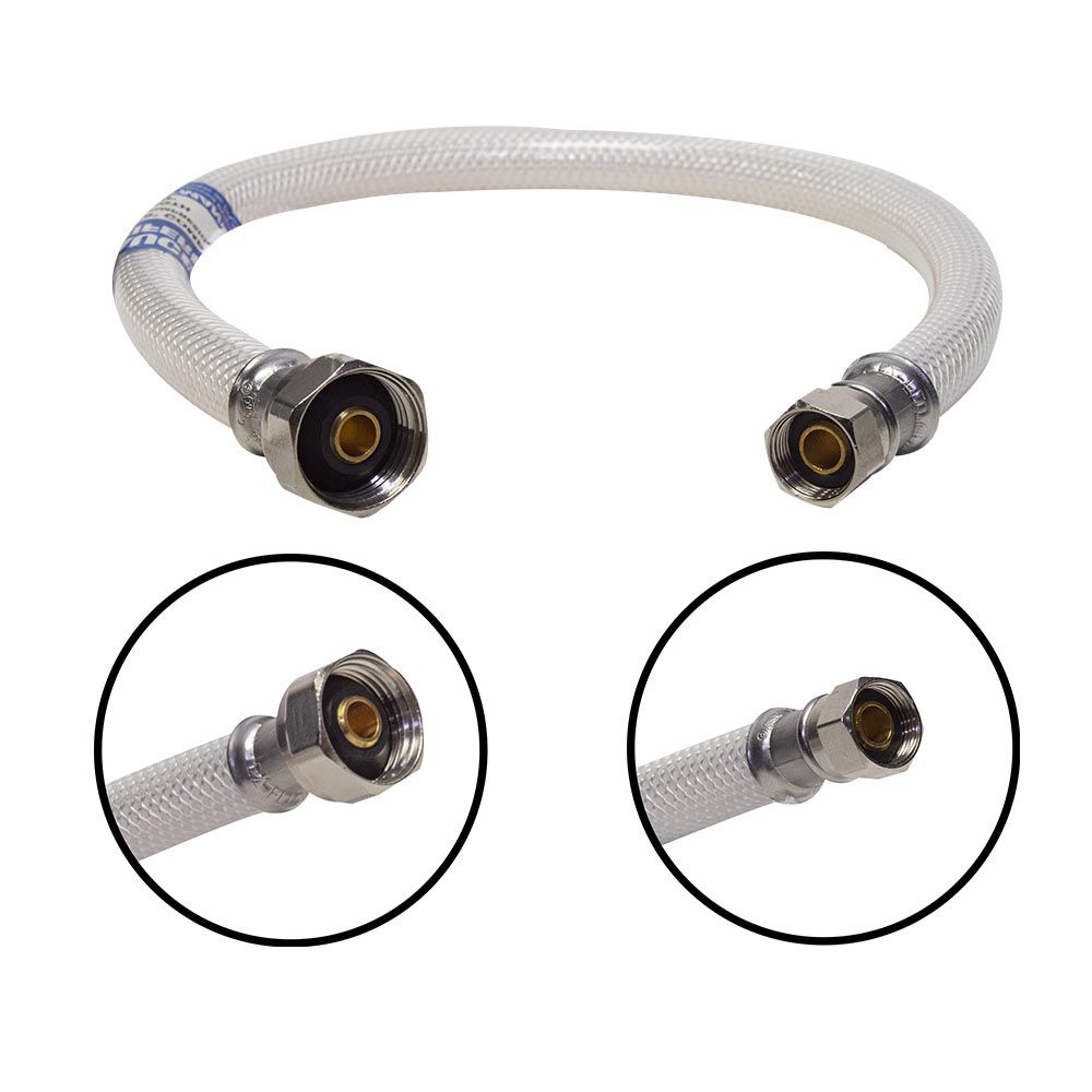 TUBO ABASTO FLEXIBLE EASTMAN PARA LAVABO 1/2 X 3/8 X 20 PULG BRASS 48132