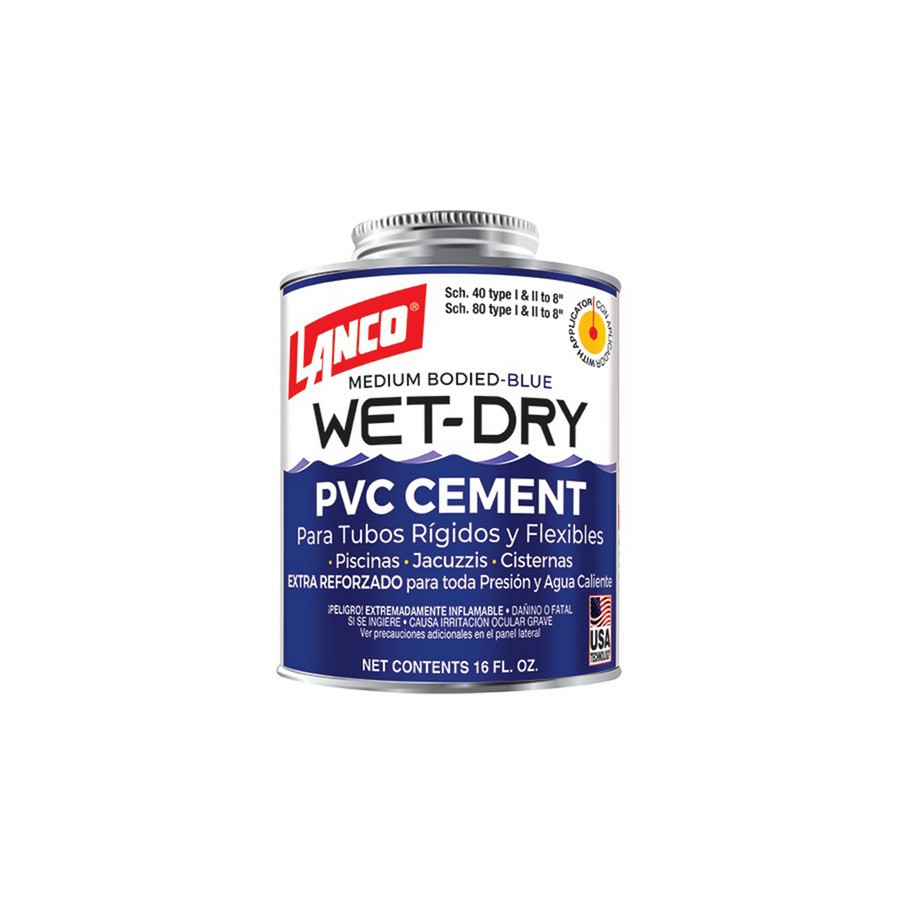 PEGAMENTO PVC Y CPVC TODA PRESION WET DRY 1/8 - 16 OZ. LANCO