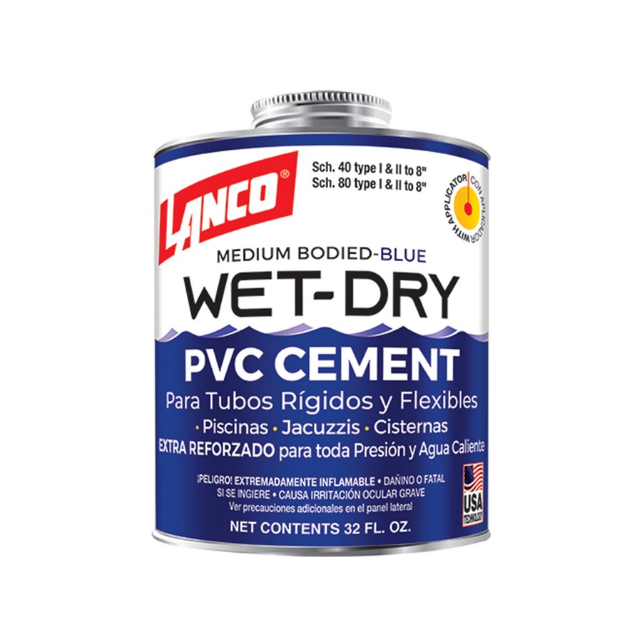PEGAMENTO PVC Y CPVC TODA PRESION WET DRY 1/4 - 32 OZ. LANCO