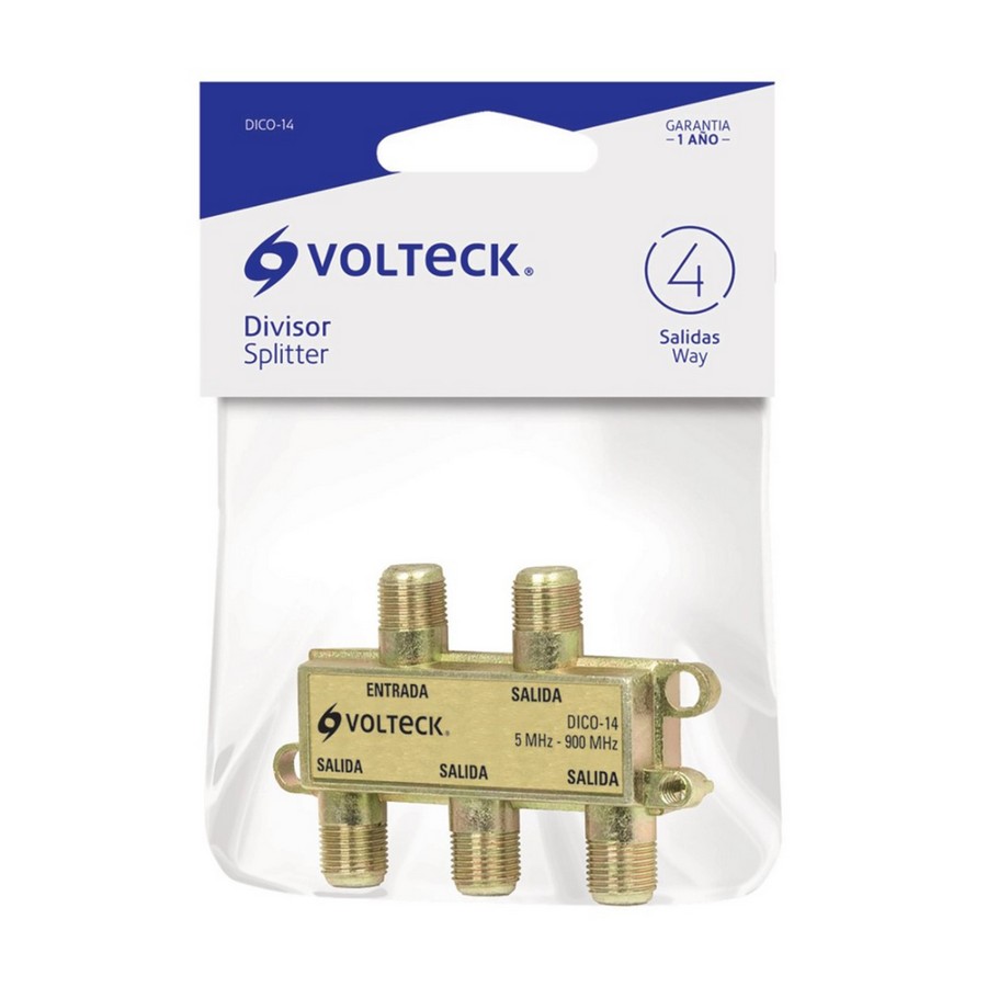 SPLITTER DE 4 VIAS UHF-VHF-FM 5-900MHZ 75OHMS VOLTECK 48477