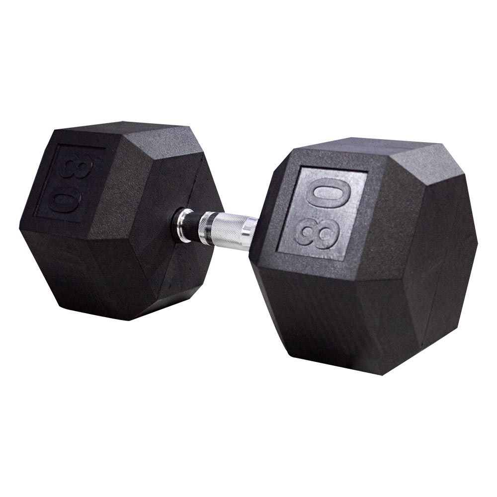 MANCUERNA HEX. RUBBER 80LBS (UNIDAD)