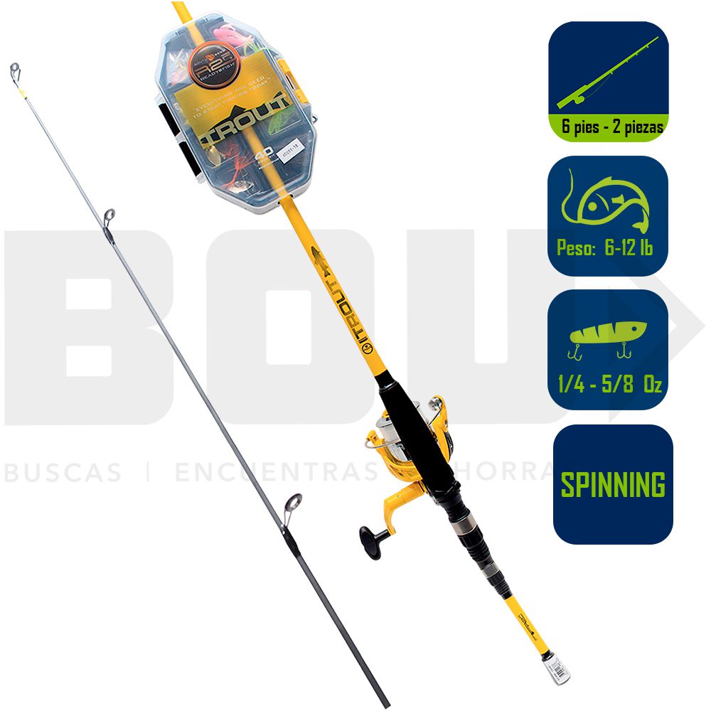 CAÑA PESCA  CON CARRETE  SPINNING R2FISH TROUT R2F4-TR/MS
