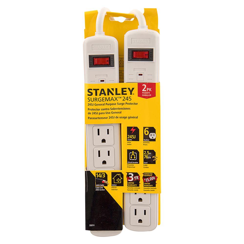 EXTENSION 6 SALIDAS STANLEY VALUE 2PACK BLANCA 33211