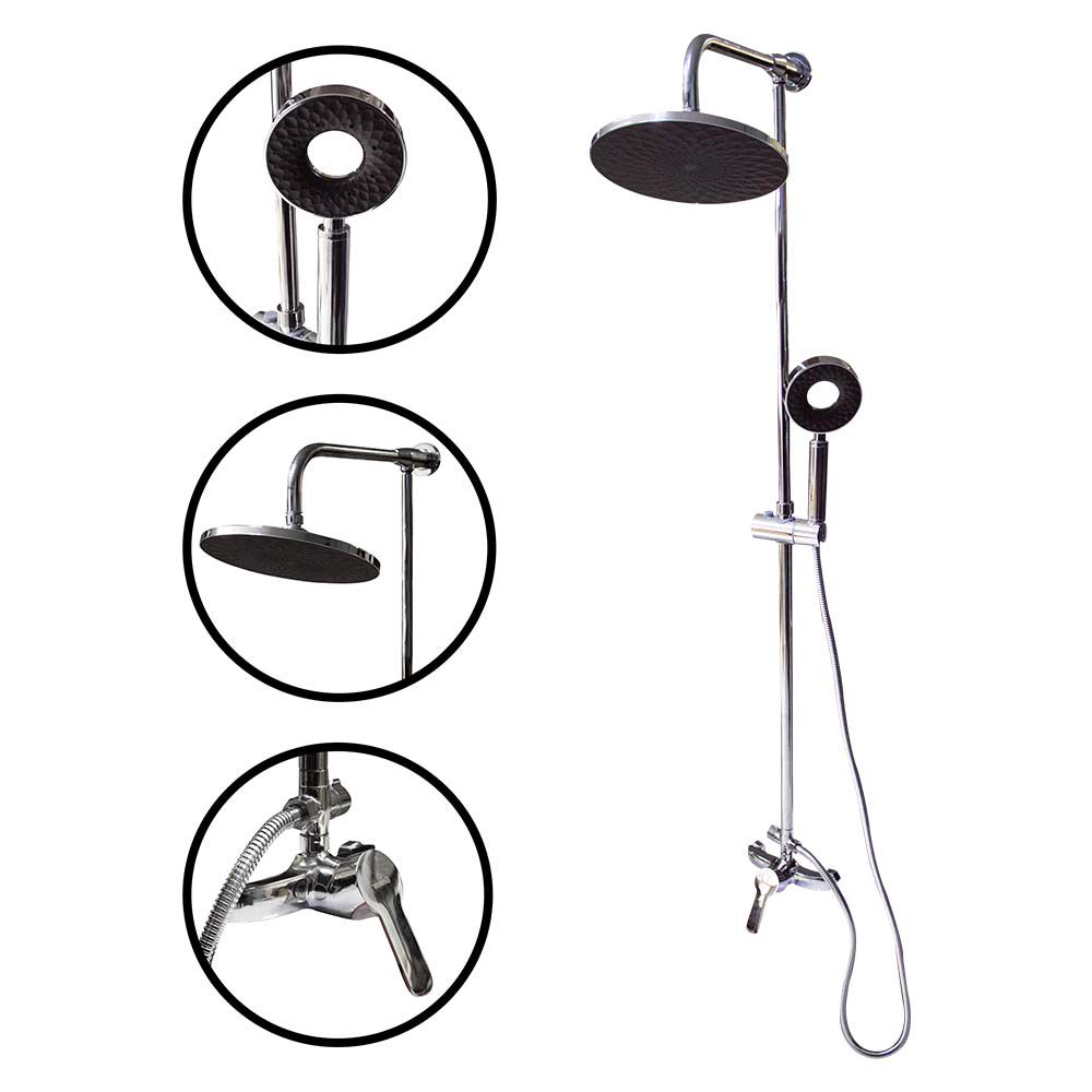 SET DUCHA ACERO INOX. COMPLETO (REGADERA+MANECILLA+TELEF.) GV-SH-C1