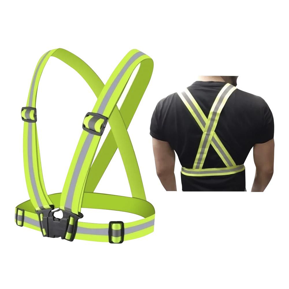 CORREAS DE SEGURIDAD 3 BANDAS REFLEC. NARANJA/VERDE 84253