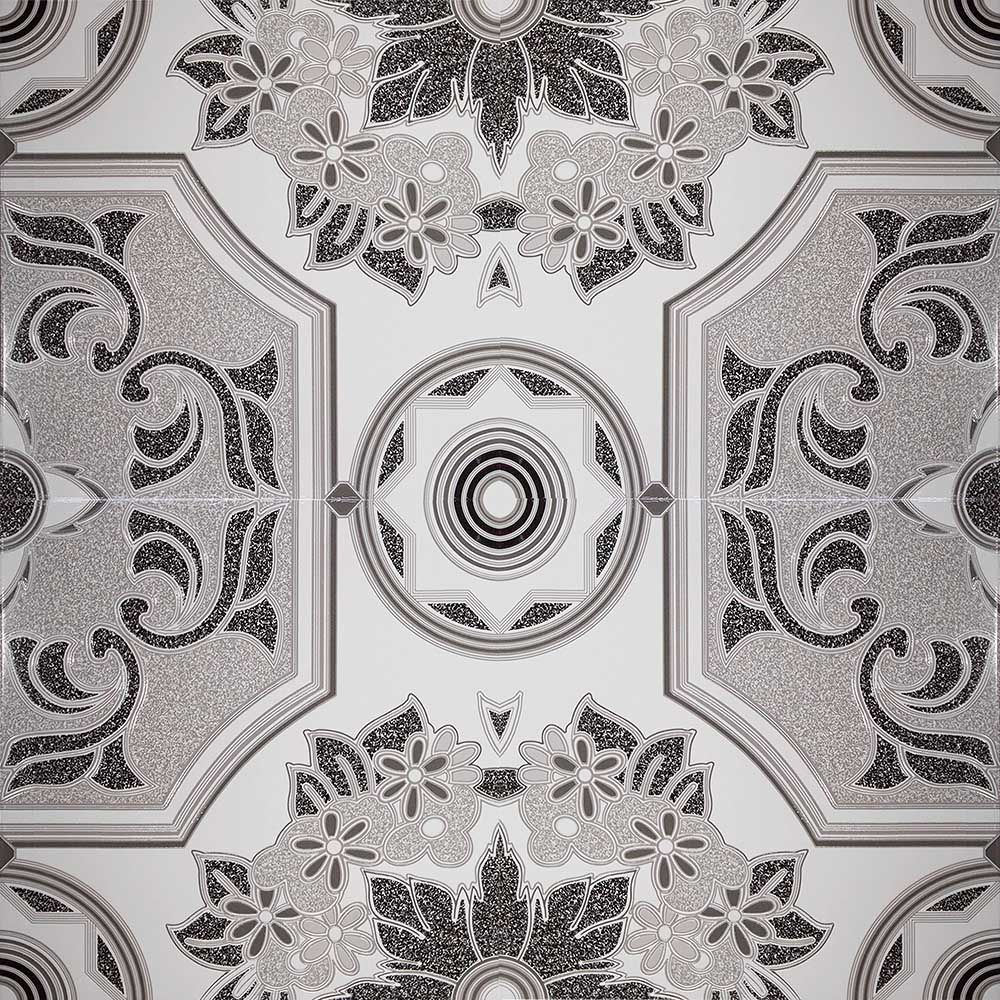 CERAMICA INCEFRA GEOMETRICO NEGRO-BLANCO 45X45CM  PD35730 MT2 (DESC)