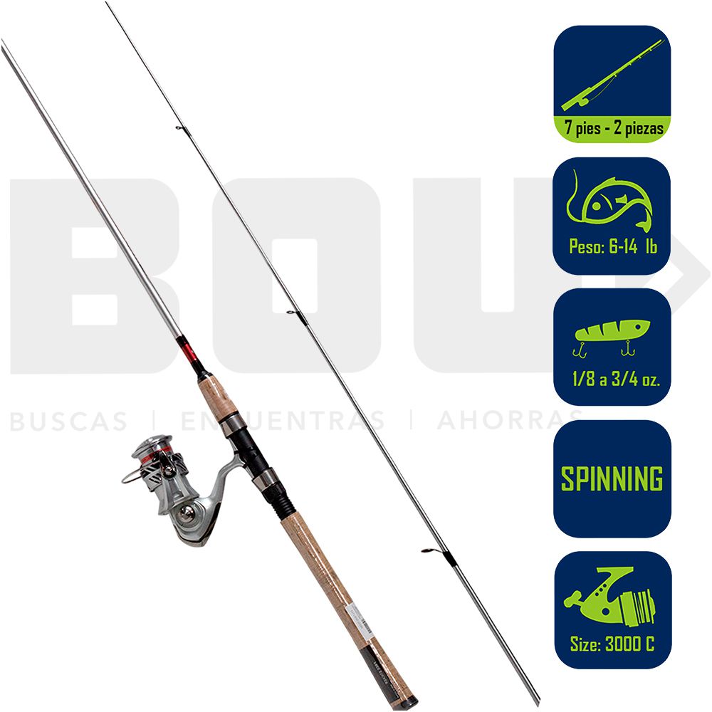 CAÑA PESCA CON CARRETE  SPINNING DAIWA CROSSFIRE LT 30/7 CFLT30G702M
