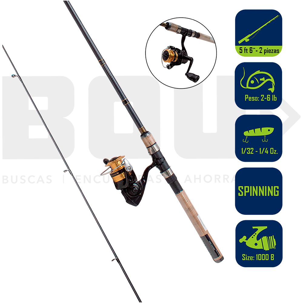 CAÑA PESCA C/CARRETE SPINNING DAIWA D-SHOCK 10/5.6 DSK10-B/F562UL