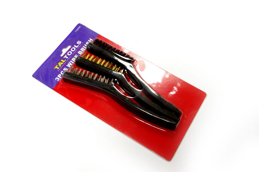 CEPILLO ALAMBRE C/MANGO SET 3PZS