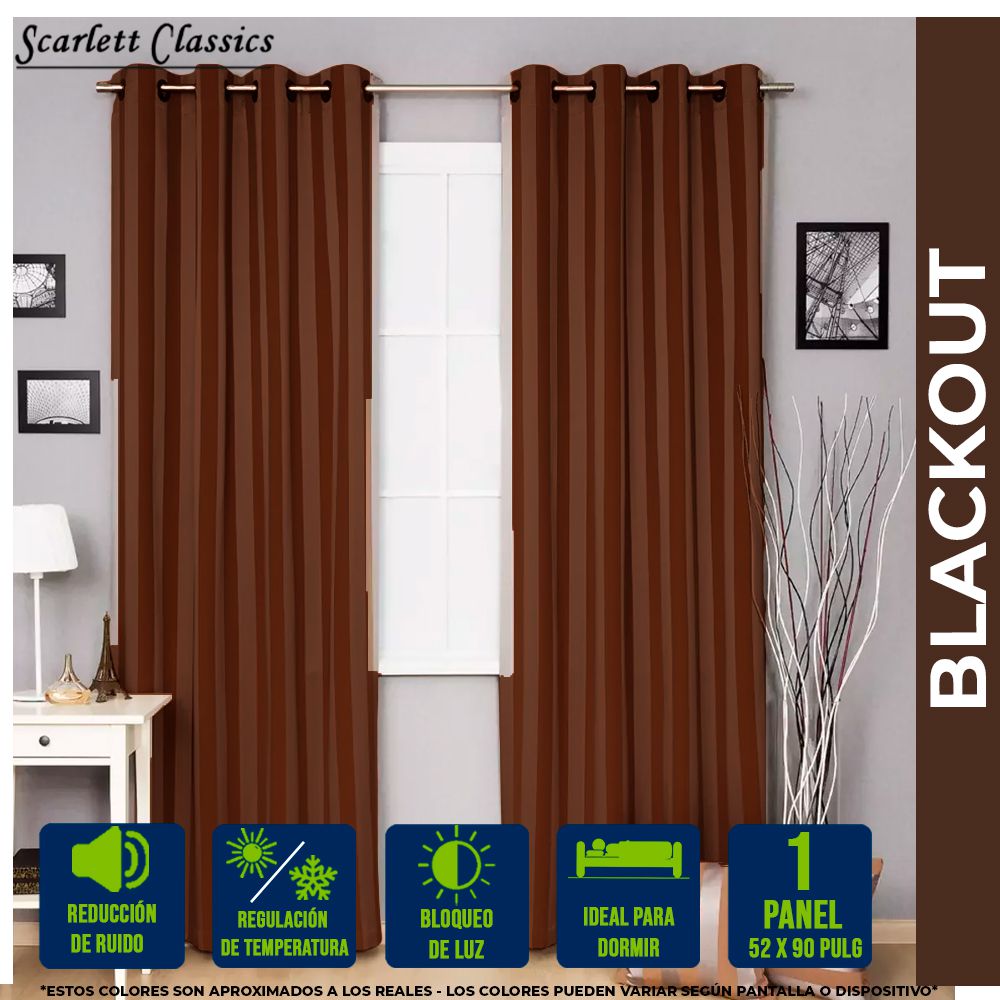 CORTINA PARA SALA BLACKOUT AMANDA 52 X 90 TAUPE NV-886