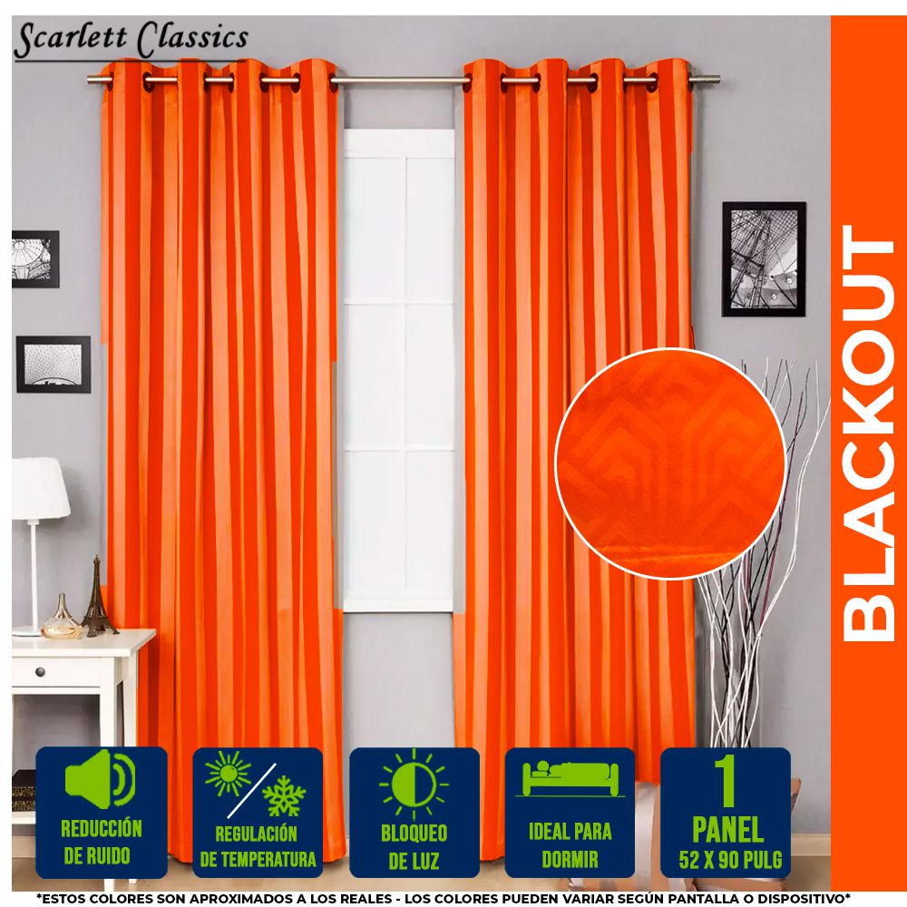 CORTINA PARA SALA BLACKOUT SCARLET 52 X 90 PULG IBIS SCR-2745-SCAR