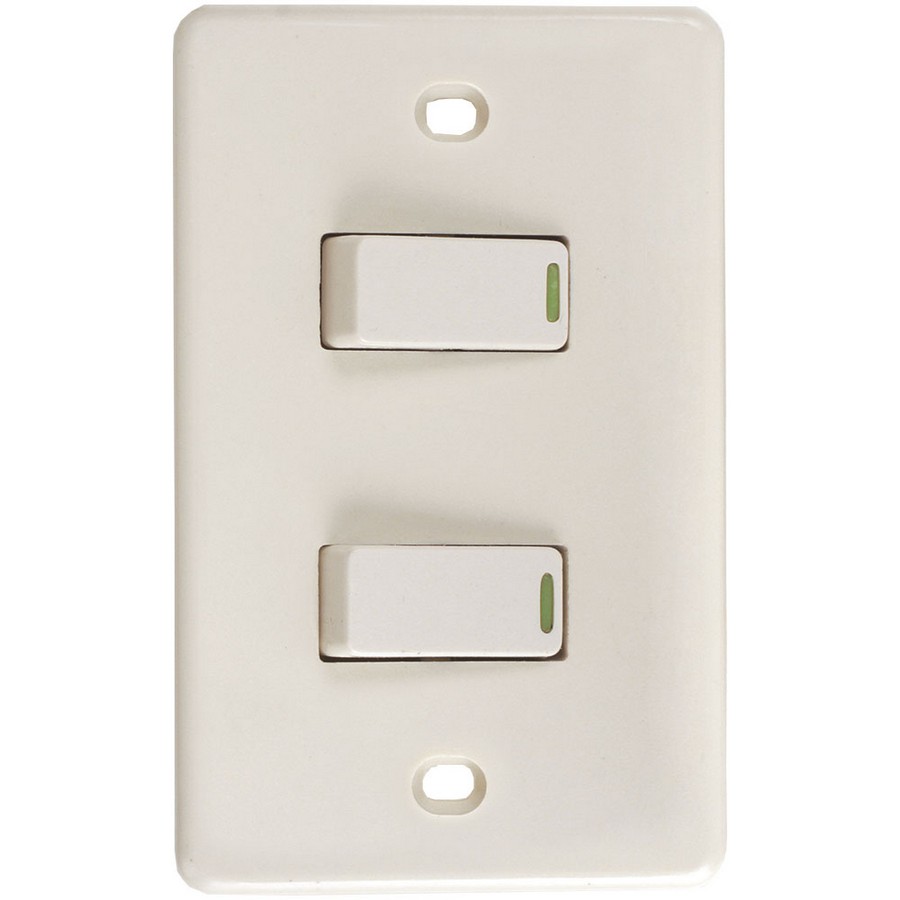 INTERRUPTOR DOBLE CON PLACA 2260 MARFIL