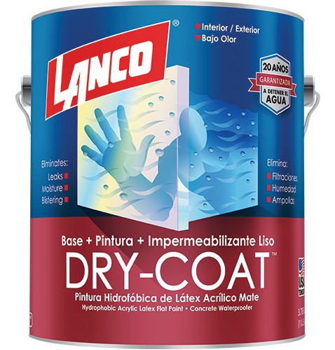 PINTURA IMPERMEABIL. 3 EN 1 DRY-COAT BLANCO GAL. LANCO DC-480-4