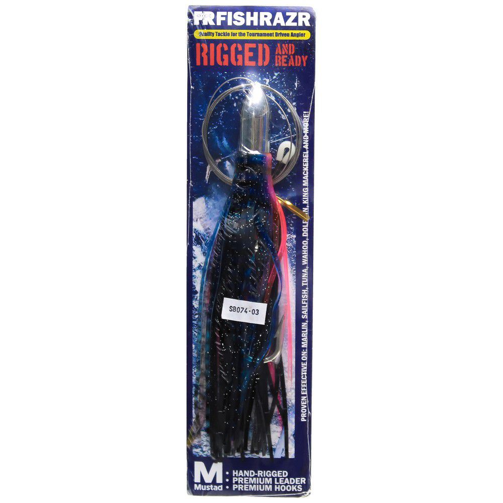 RIGGED WAHOO BULLET FISH RAZR FR466 PURPLE/BLACK SKIRT