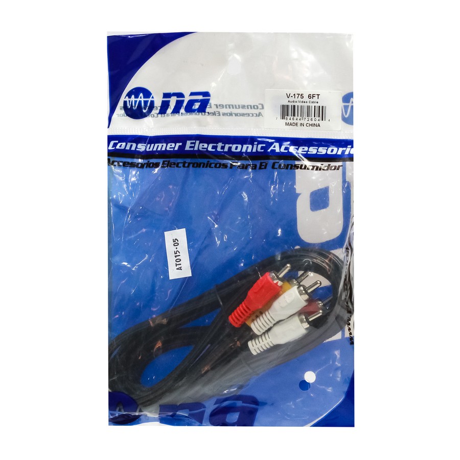 CABLE RCA AUDIO Y VIDEO 6 PIES V-175