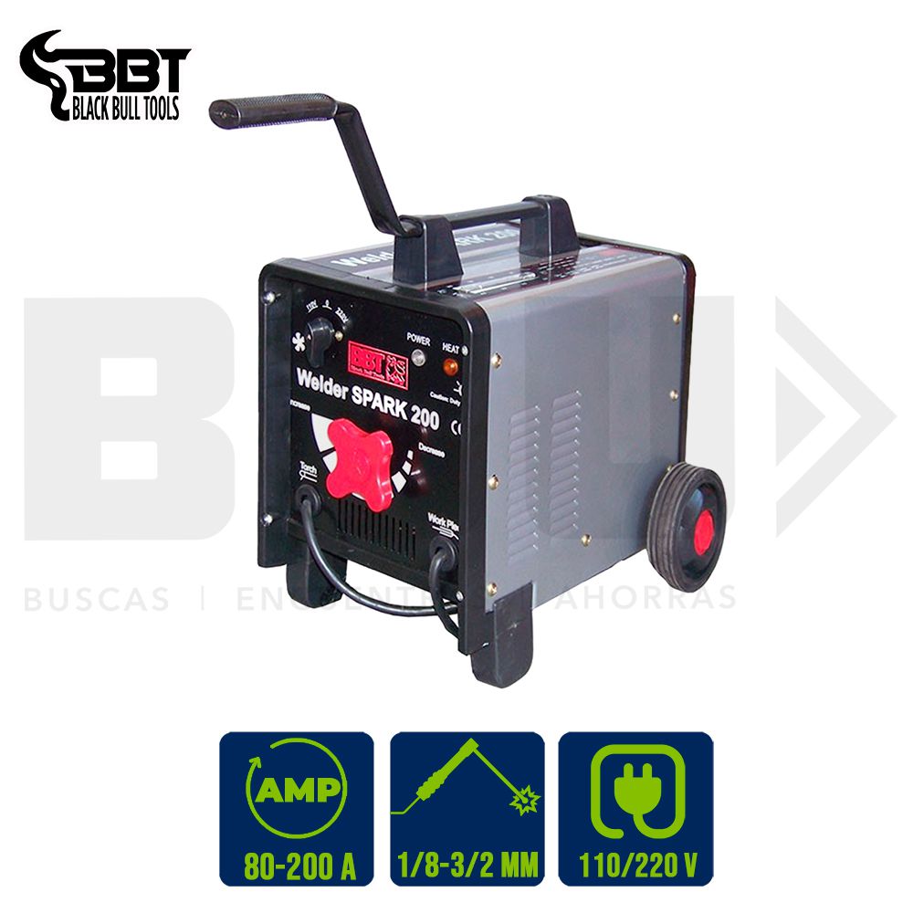 SOLDADOR SPARK 200AMPS BI-VOLTAJE 110/220V BBT SP200 (NC)