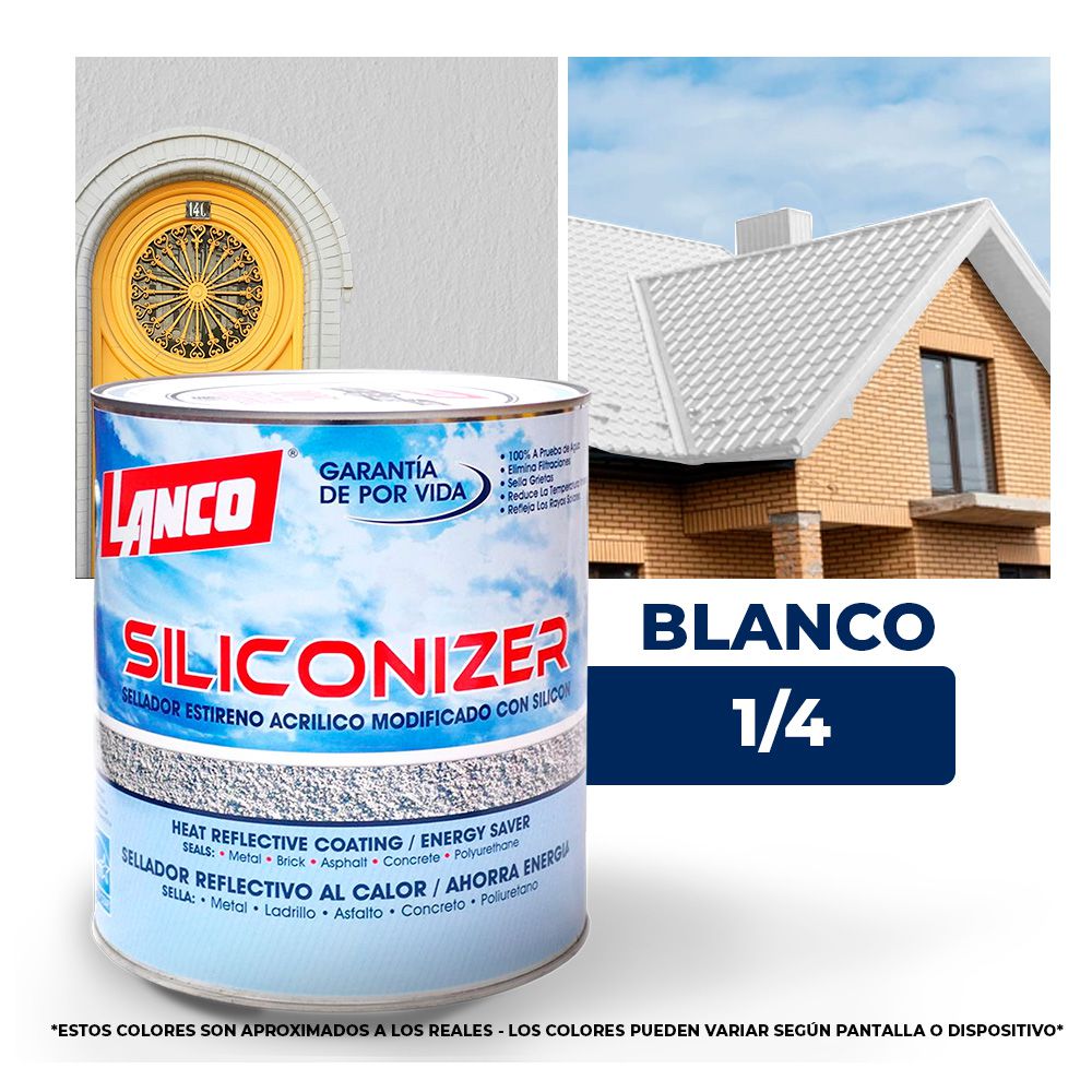 IMPERMEABILIZANTE SILICONIZER BLANCO 1/4 LANCO RC-200-5