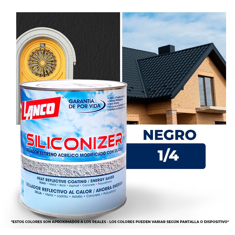 IMPERMEABILIZANTE SILICONIZER NEGRO 1/4 LANCO RC-203-5
