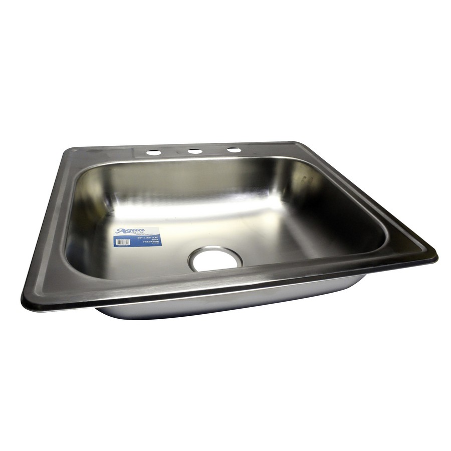 FREGADERO ACERO INOX 1 DEP. 25X22X6 PULG P-11185