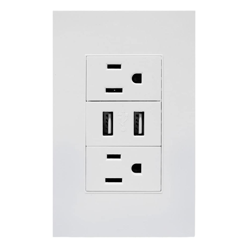 TOMA CTE. POLARIZADO DOBLE CON USB A136-ETW-6C2U