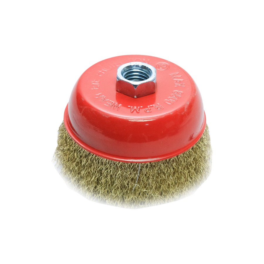 CEPILLO DE COPA P/PULIDORA LATON ONDULADO 4 PULG X 5/8