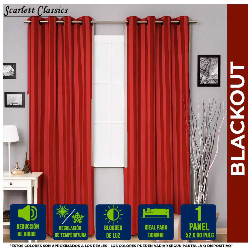 CORTINA PARA SALA BLACKOUT AMANDA 52 X 90 PULG NARANJA NV-1290