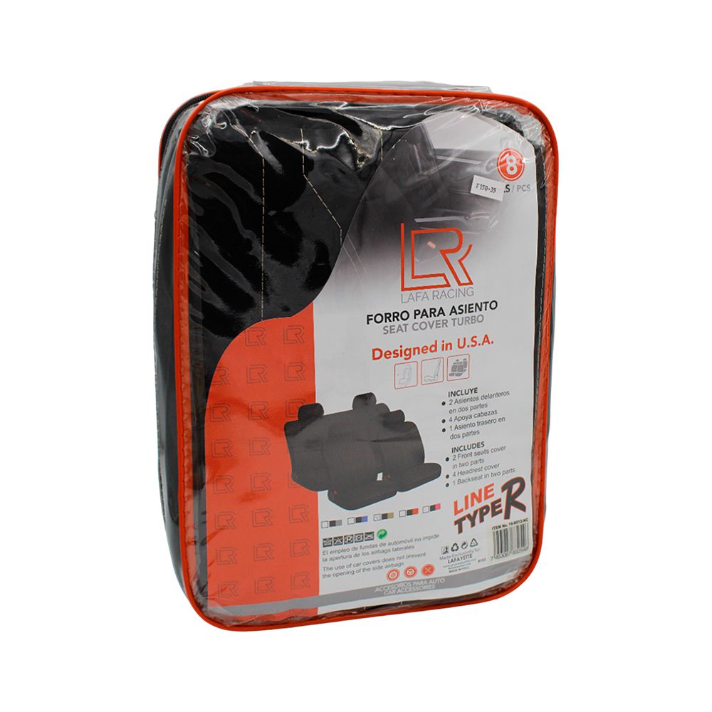 FORRO PARA ASIENTO AUTO NEGRO/CREMA 16-8012-NC