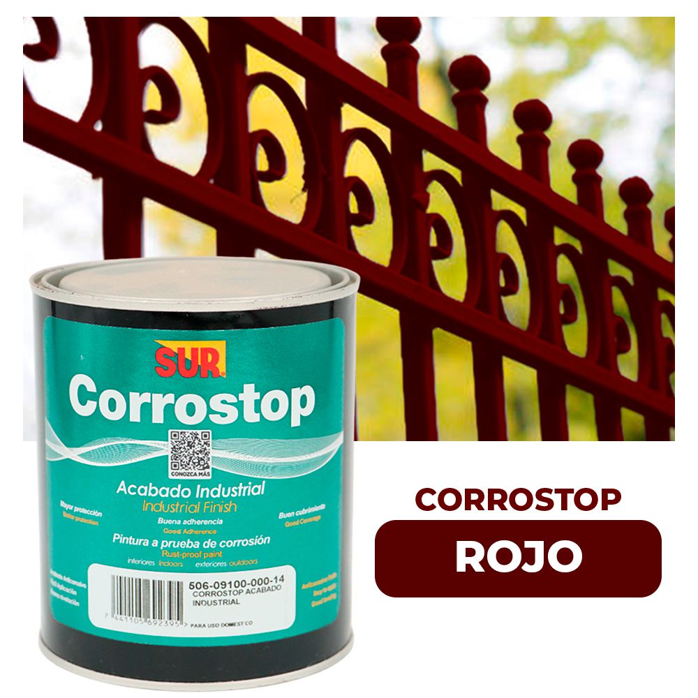 ANTICORROSIVO CORROSTOP 9100 ROJO 1/4 GAL. SUR