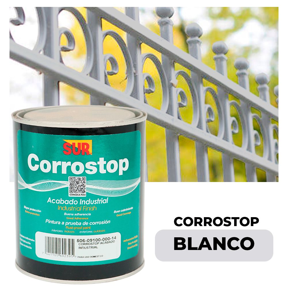 ANTICORROSIVO CORROSTOP 9100 BLANCO 1/4 GAL. SUR (NC)