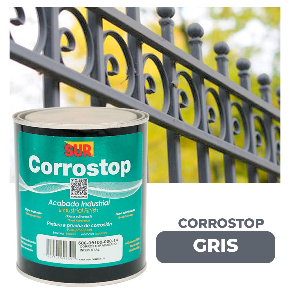 ANTICORROSIVO CORROSTOP 9100 GRIS 1/4 GAL. SUR