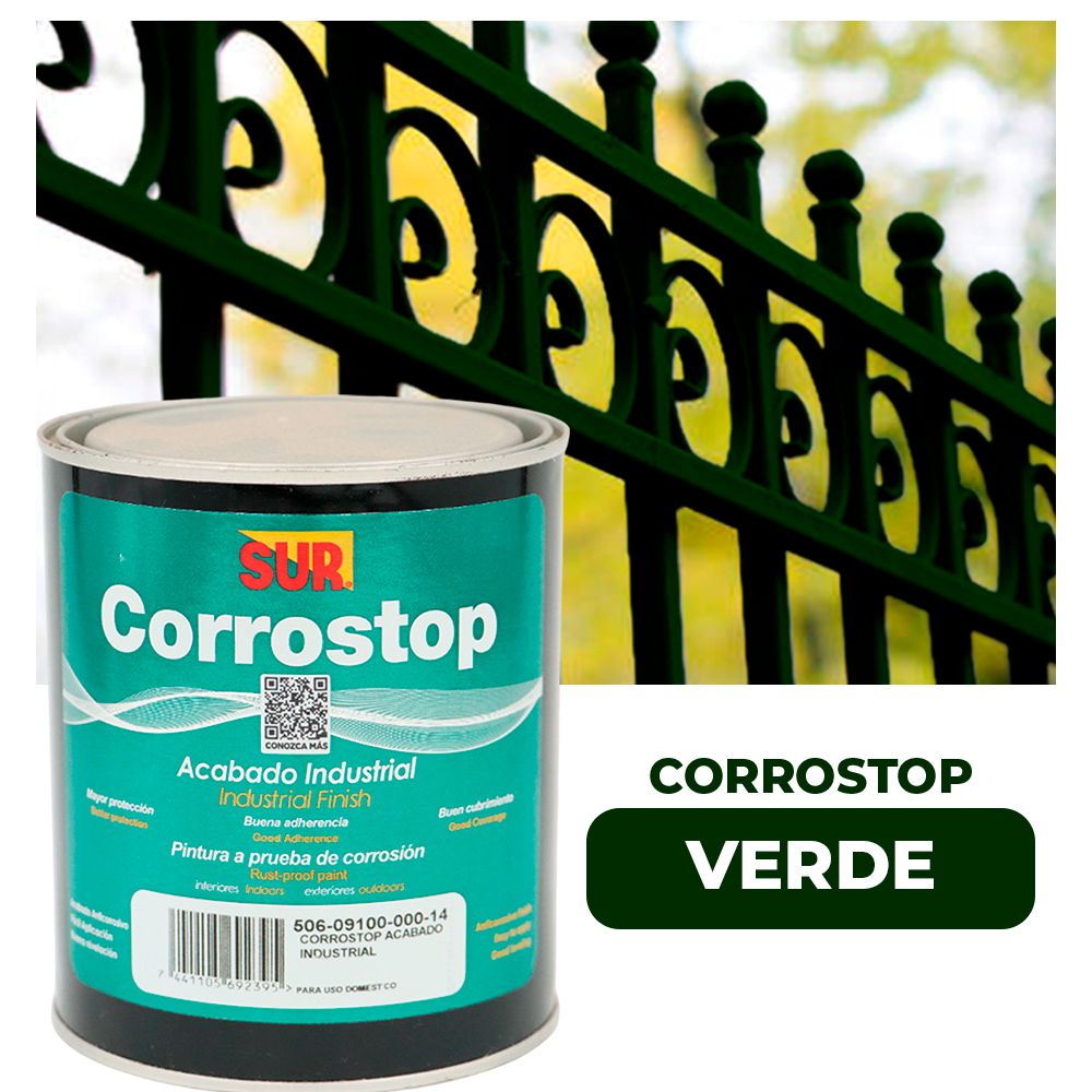 ANTICORROSIVO CORROSTOP 9100 VERDE 1/4 GAL. SUR