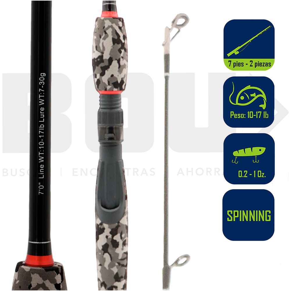 CAÑA PESCA SPINNING BLACK EAGLE 7PIES S-BE-ROD-7N