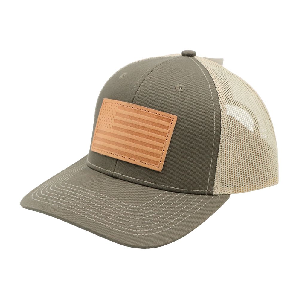 GORRA OUTDOOR USA LEATHER PATCH FLAG USA771-OLV/KHAKI
