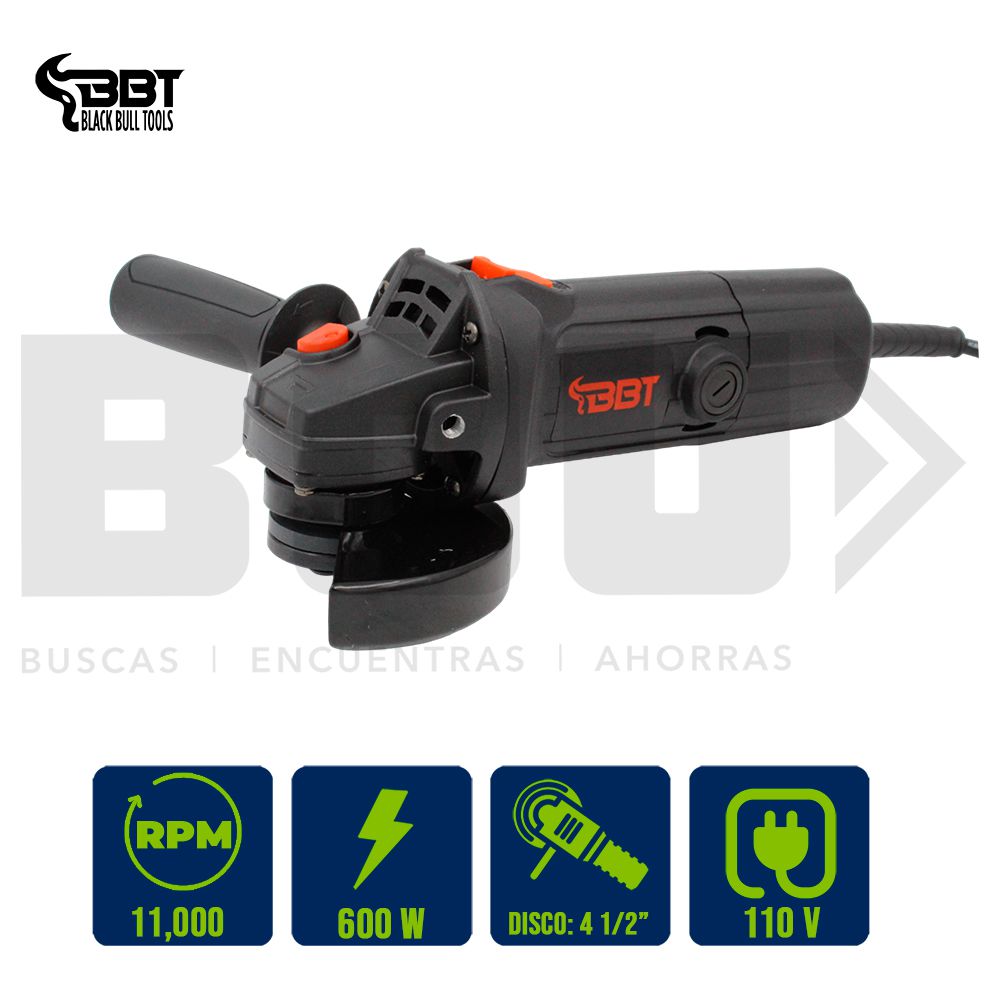 PULIDORA ELECT. 4 1/2 PLG. 600W 110V 11,000 RPM BBT KMS9523