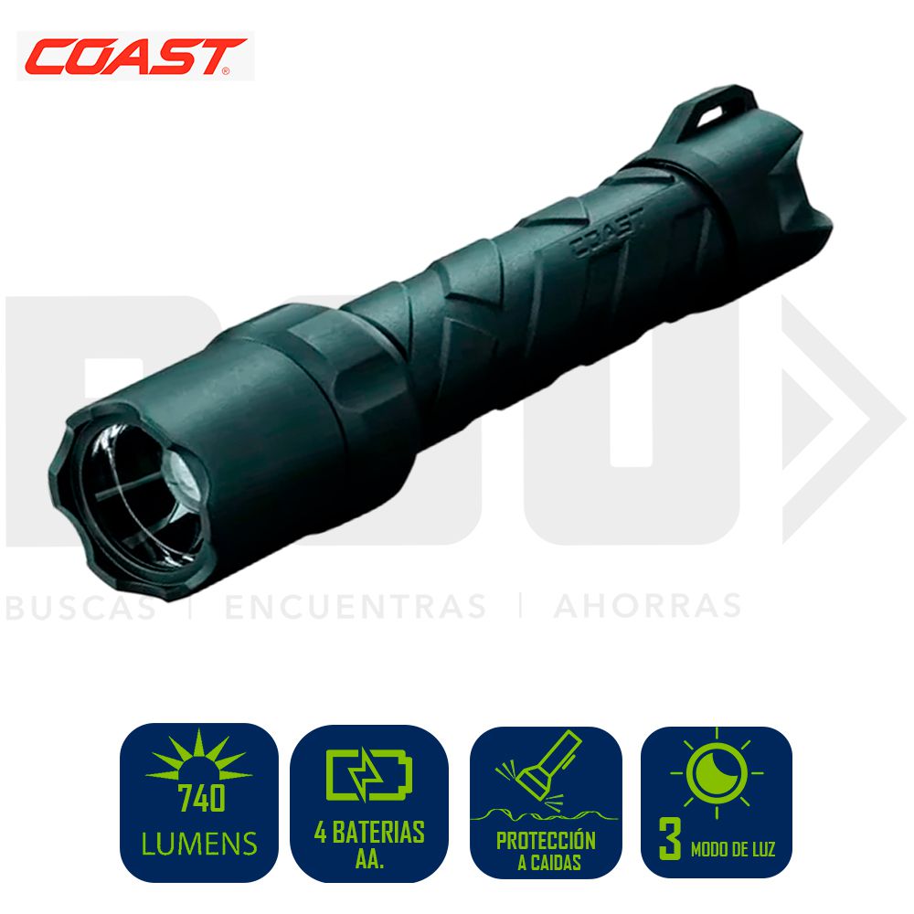LAMPARA DE MANO LED RECARGABLE COAST 740LM X 260M BLK - PS650R