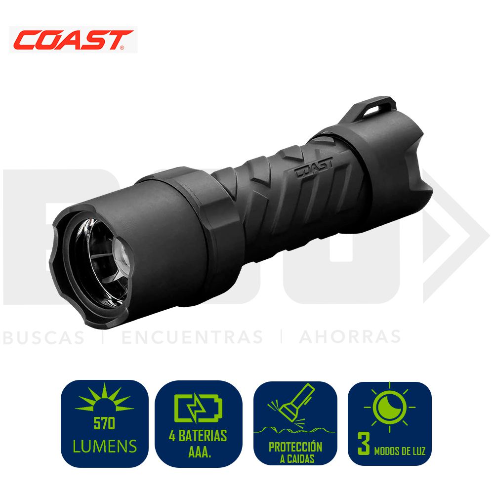 LAMPARA DE MANO LED DUO COAST 570LM X 233M BLK 21408 (DESC)