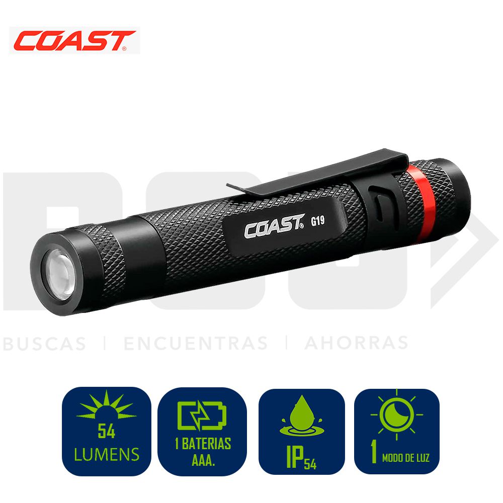 LAMPARA LED TIPO LAPIZ COAST 4PULG 1XAAA LUZ DE INSPECCION - G19